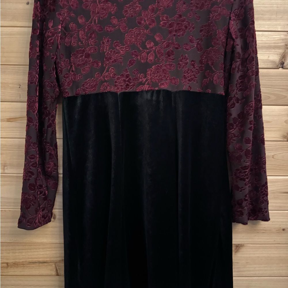 Vintage Molly Malloy Medium Floral Burnout Velvet Long Sleeve Whimsigoth Dress - Picture 11 of 12